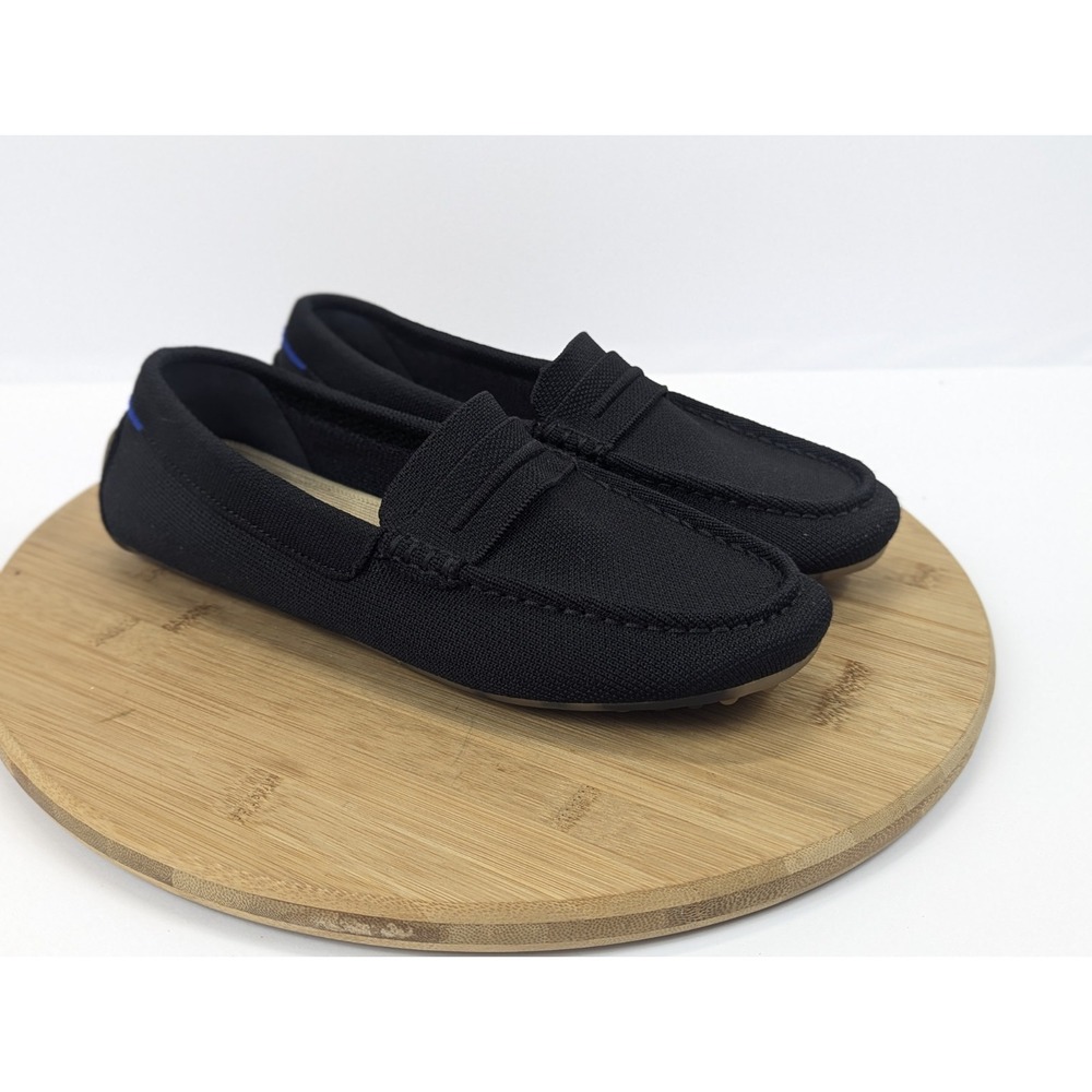 Rothys The Driver Driving Loafer Slip On Flat Womens 7 Black Casual Office